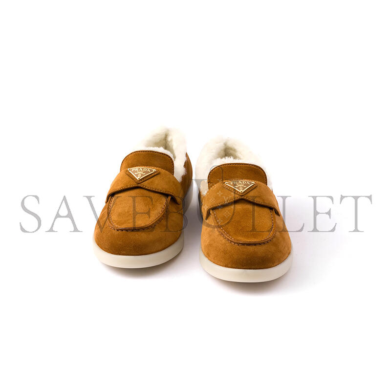 PRADA SUEDE AND WOOL LOAFERS 1D222N